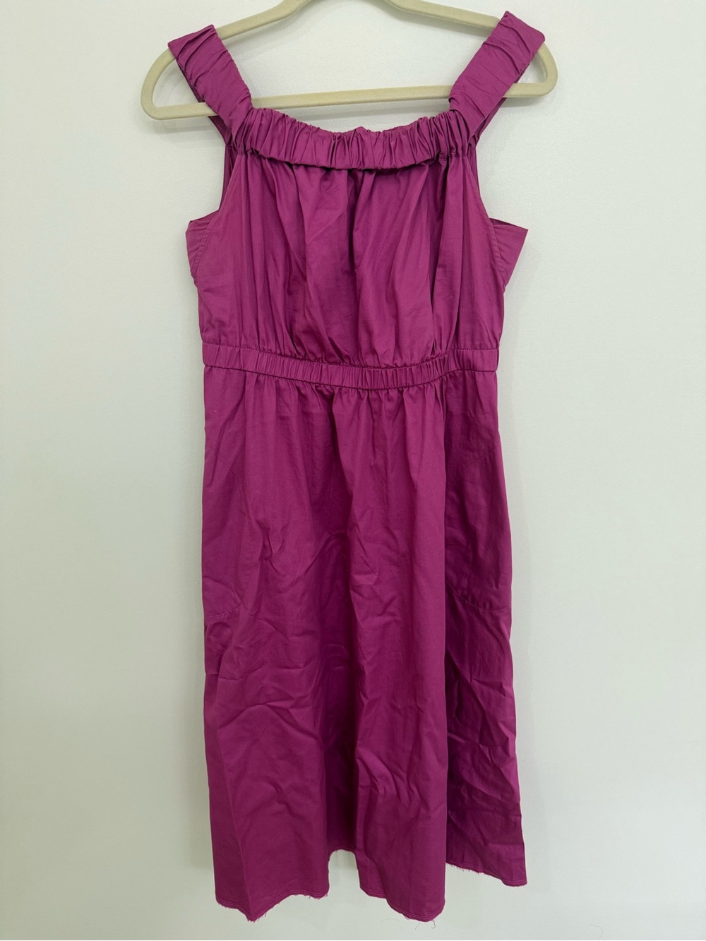 Anthropologie- Maeve Magenta Ruffled-Strap Dress Size Medium